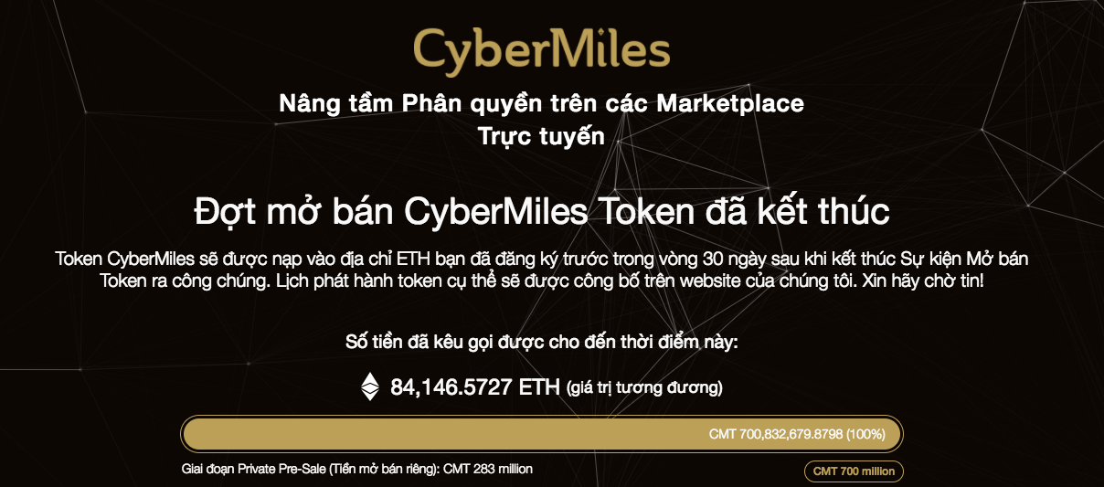 Kỉ lục ICO Token: 700 triệu CMT của CyberMiles Hình ảnh Kỉ lục ICO Token: 700 triệu CMT của CyberMiles